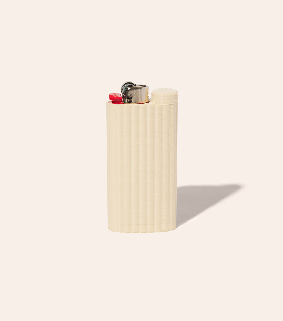 The Cosmic Latte Corduroy Jointlocker 2.0 with BIC lighter inserted into case