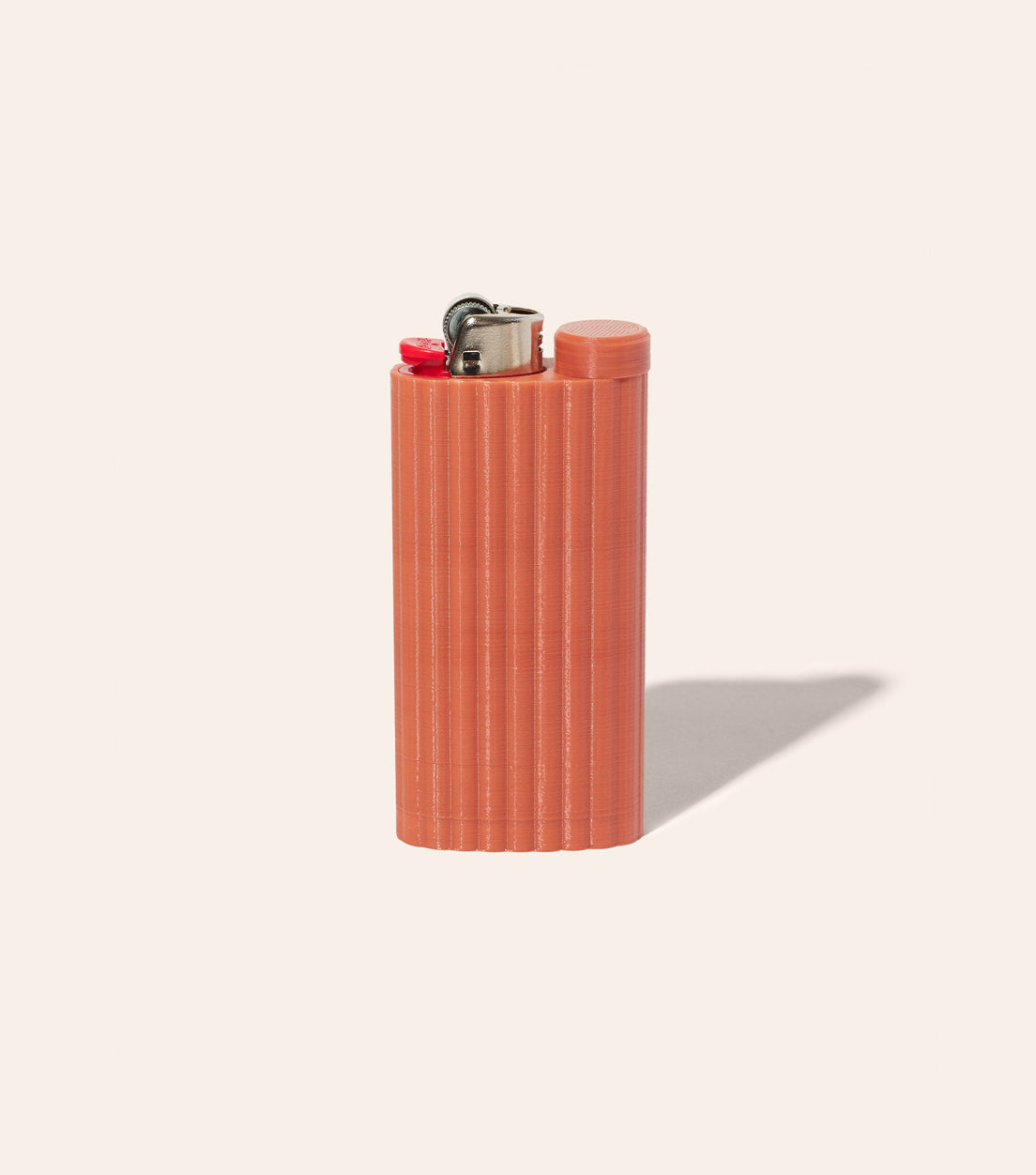 The Terracotta Corduroy Jointlocker 2.0 with BIC lighter inserted into case